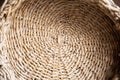 CLose up of round woven basket texture. Ratan plate texture Royalty Free Stock Photo