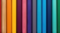 A close up of a row of colored pencils with different shades, AI Royalty Free Stock Photo