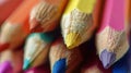 Close Up of a Row of Colored Pencils Royalty Free Stock Photo
