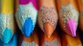 Close Up of a Row of Colored Pencils Royalty Free Stock Photo