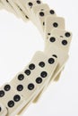 Close Up of Row of Dominoes Royalty Free Stock Photo