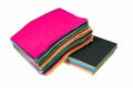 Close up of row of felts, assorted colors. Royalty Free Stock Photo