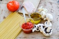 Italian pasta ingredients Royalty Free Stock Photo