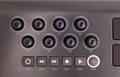 Close-up of a row of knobs on a MIDI controller Keyboard Royalty Free Stock Photo