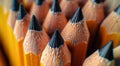 Close Up of a Row of Pencils Royalty Free Stock Photo