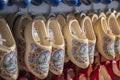 Close Up A Row Of Wooden Shoes At A Souvenir Shop At Amsterdam The Netherlands 17-1-2023 Royalty Free Stock Photo