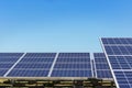 Close up rows array of polycrystalline silicon solar cells or photovoltaics in solar power plant alternative renewable energy from Royalty Free Stock Photo