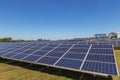 Close up rows array of polycrystalline silicon solar cells or photovoltaics in solar power plant alternative renewable energy from Royalty Free Stock Photo