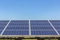 Close up rows array of polycrystalline silicon solar cells or photovoltaics in solar power plant alternative renewable energy from Royalty Free Stock Photo