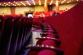 Close-up of rows of red seats in a theater Royalty Free Stock Photo