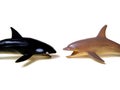 Orca and dolphin fish toy. Royalty Free Stock Photo