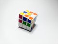 Close up of rubik`s cube isolated on white background Royalty Free Stock Photo