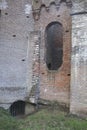 Close-up of a ruin in a forest at estate De Haere near Deventer, The Netherlands Royalty Free Stock Photo