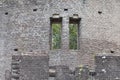 Close-up of a ruin in a forest at estate De Haere near Deventer, The Netherlands Royalty Free Stock Photo