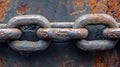 Close-up of rusted chain links with weathered texture Royalty Free Stock Photo