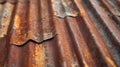Close-up of Rusted Corrugated Metal Sheeting Royalty Free Stock Photo
