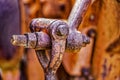 Close-up of rusted tractor joint Royalty Free Stock Photo