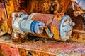 Close-up of rusted tractor starter Royalty Free Stock Photo
