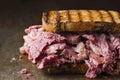 Rustic american corned beef sandwich Royalty Free Stock Photo