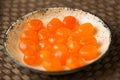 Rustic chinese salted egg yolks Royalty Free Stock Photo