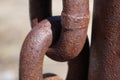 Close up of rusting chain links Royalty Free Stock Photo