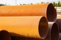 Close up of rusting steel pipes Royalty Free Stock Photo