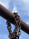 rusty chain and blue sky Royalty Free Stock Photo