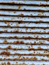 A Close up of Rusty Corrigated Industrial Iron Lined Metal Background Royalty Free Stock Photo