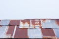 Close up a rusty corrugated iron metal sheet Royalty Free Stock Photo