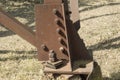 close-up: rusty electric power transmition block base