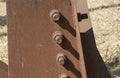 close-up: rusty electric power transmition block base Royalty Free Stock Photo