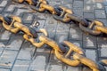 Close up rusty metal chains Royalty Free Stock Photo