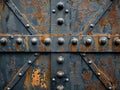 A close up of a rusty metal door Royalty Free Stock Photo