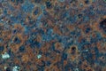Close-up of rusty metal surface with corrosion patterns Royalty Free Stock Photo