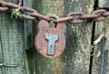 Rusty padlock and chain Royalty Free Stock Photo