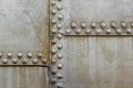 close-up rusty rivets on a gray background Royalty Free Stock Photo