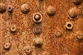 Close up of a rusty steam boiler