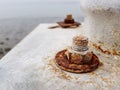 Close-up Rusty Steel Bolt Nut and Washer