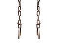 Rusty strong chains steel hanging isolated on white background , clipping path Royalty Free Stock Photo