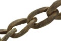 Rusy chain on white background - Concept of teamwork, unity and strenght