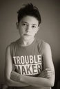 Close up sad teenager boy portrait Royalty Free Stock Photo