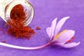 Close up of saffron flower Royalty Free Stock Photo