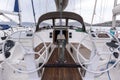 Close up of a sailing boat cockpit