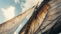 Close-Up of Sails on a Sailboat Royalty Free Stock Photo