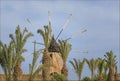 Close up of the sails of a spanish water pumping windmill Royalty Free Stock Photo