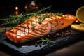 Close Up of Salmon on Plate