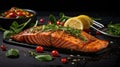 Close Up of Salmon on Plate