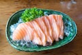 Close up of salmon, sashimi, japanese food