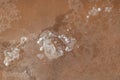 Close up of salt evaporation pools with lye