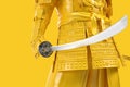Close-up of samurai holding japanese katana sword. 3D Rendering Royalty Free Stock Photo